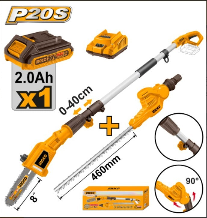 PODADORA SIERRA CORTA CERCOS A BATERIA INGCO CPTS201681