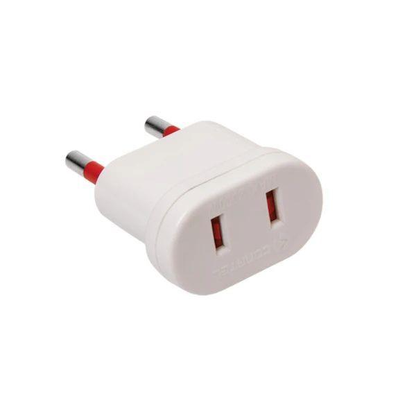 Adaptador 2 polos s/tierra salida americana blanco