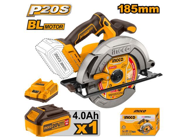 SIERRA CIRCULAR 20V BATERIA 185MM 7 1/4 + BAT 4AH + CARG