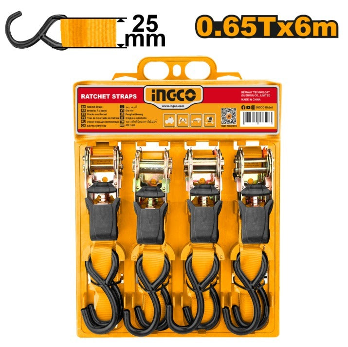 CINTA CATRACA SUJECION 0.65 TON GANCHO "S" INGCO HRSP0607