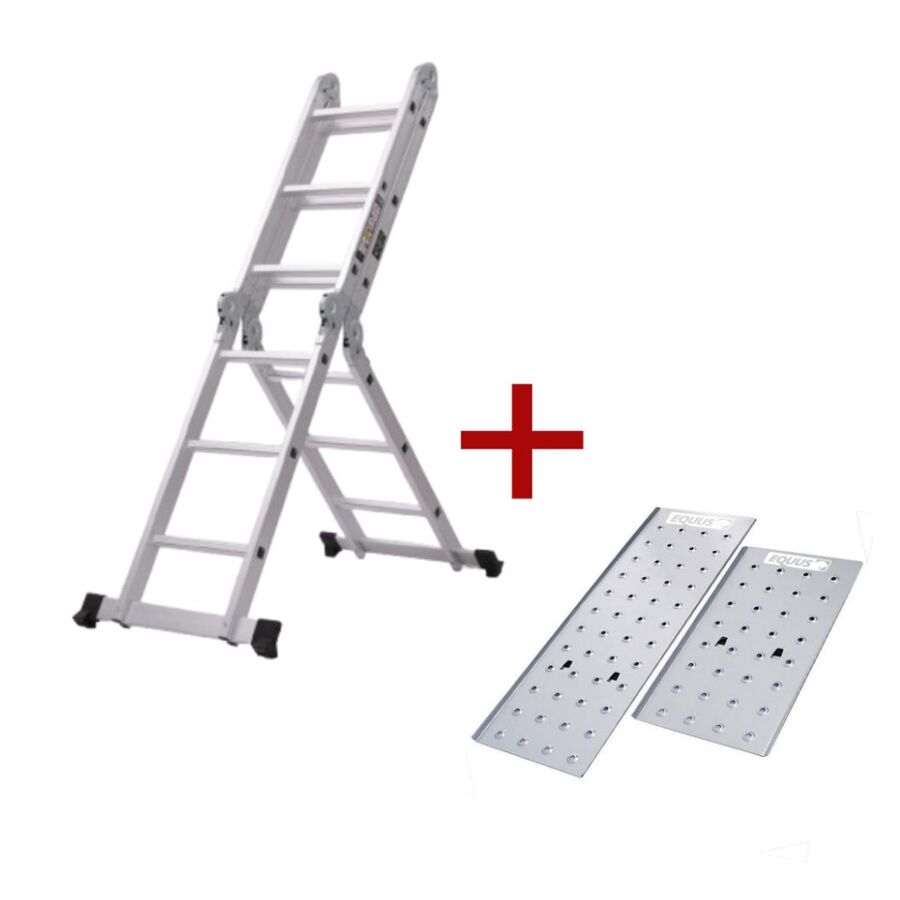 Combo Escalera Andamio 3.7m Equus + 2 Plataformas