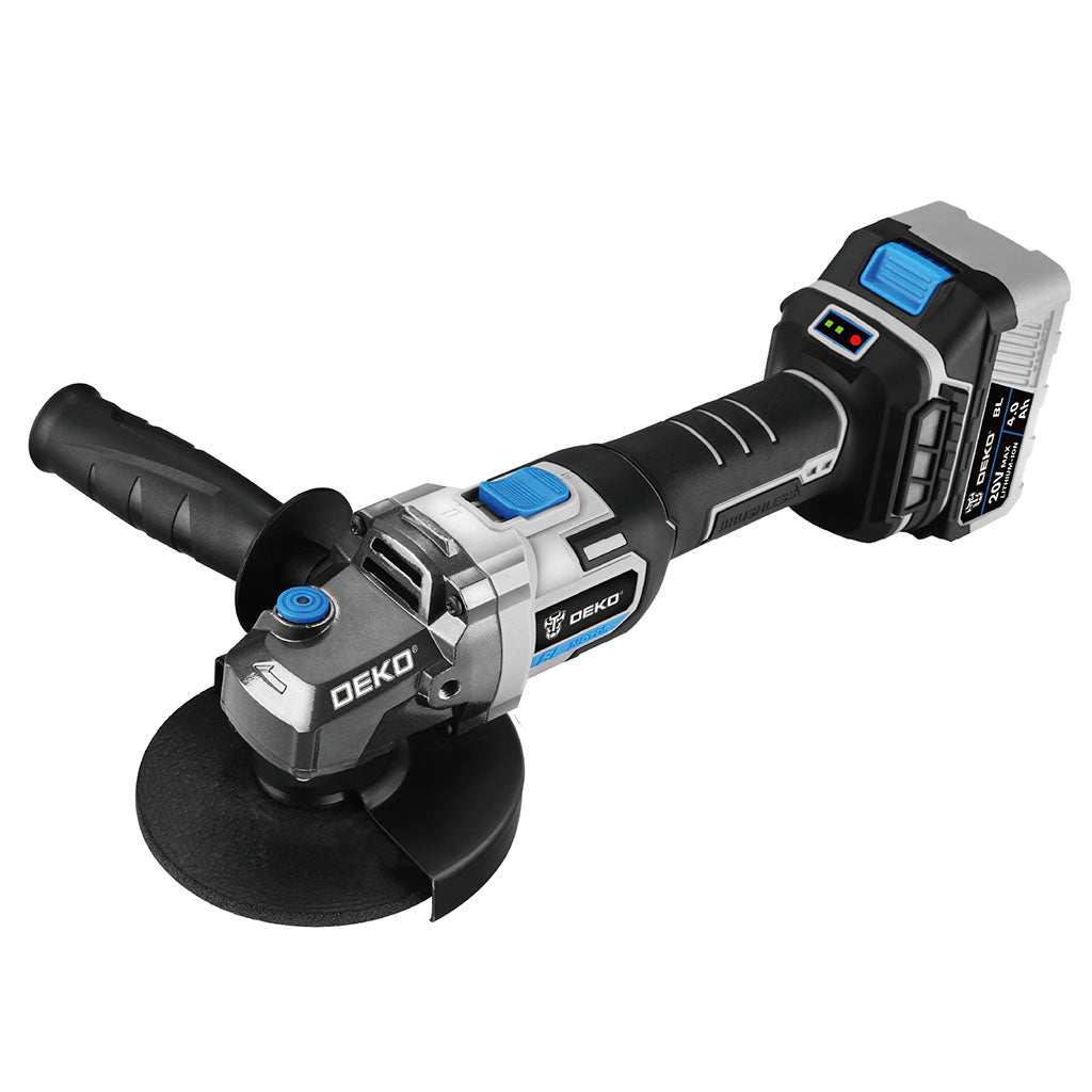 Amoladora Angular 5''20V Brushless Bateria 4.0Ah y Carg Deko