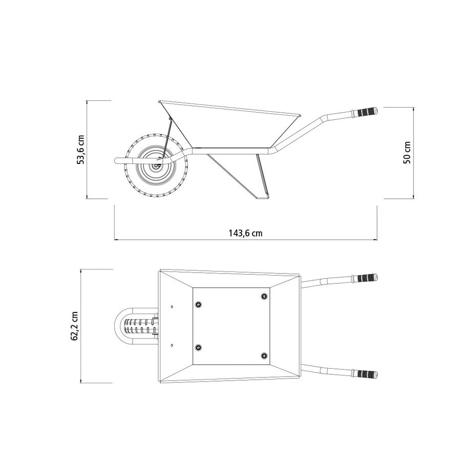 Carretilla Calibrada 65l C/Rueda Maciza