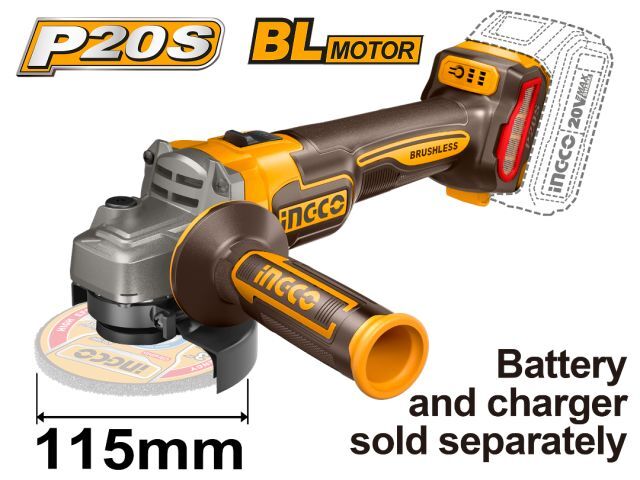 AMOLADORA 20V BRUSHLESS 4 1/2 115M INGCO ( SOLA ) CAGLI21154