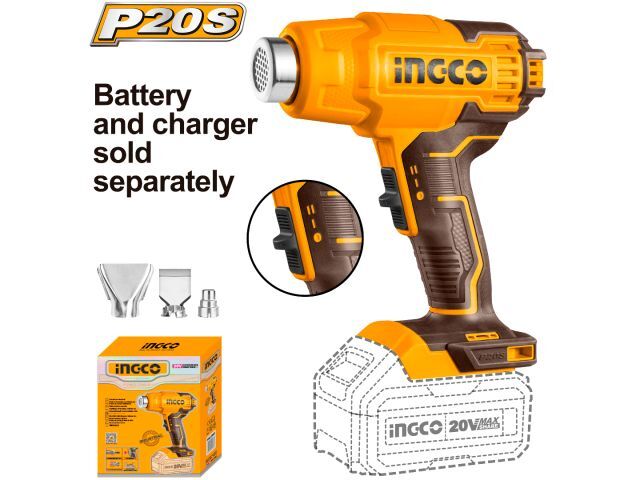 PISTOLA DE CALOR 20V A BATERIA P20S S/BAT INGCO