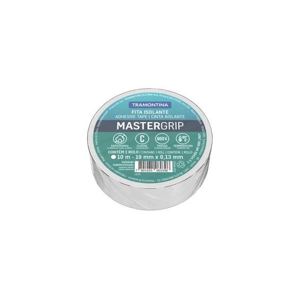 Cinta aislante MasterGrip 0,13x19mm blanco 10m -TRAMONTINA