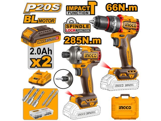 COMBO TALADRO ATORN C PERCUTOR 66NM + ATORNILLADOR DE IMPACT