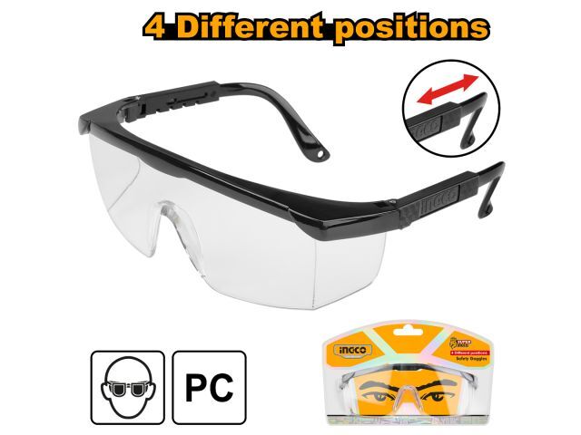 LENTES SEGURIDAD POLICARBONATO INGCO HSG04 TRANSPARENTE