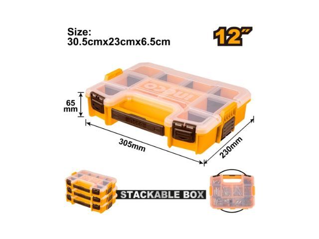 ORGANIZADOR PLASTICO 12" APILABLE CON DIVISORES REMOVIBLES I