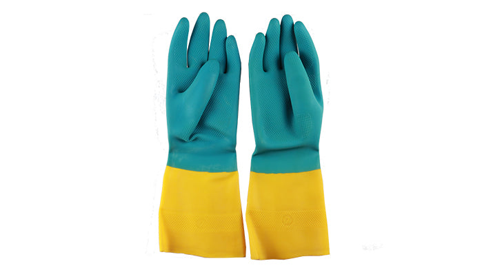 Guantes De Goma Bicolor Nro.9.1/2 Funsa