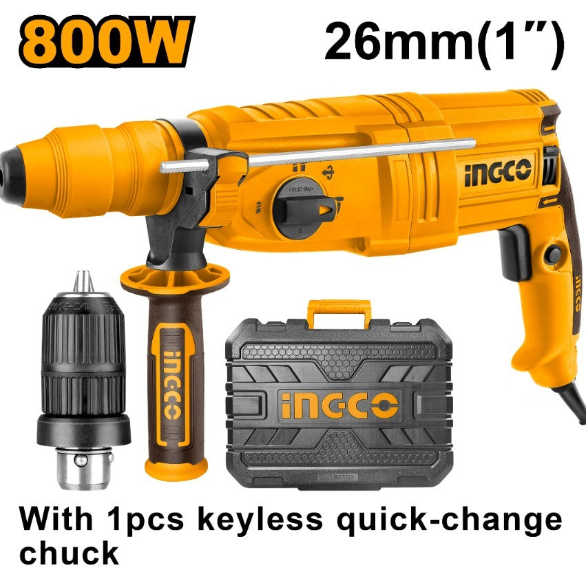 ROTOMARTILLO C/MANDRIL INGCO 800W 1200RPM RGH9028-2 (VENTA)