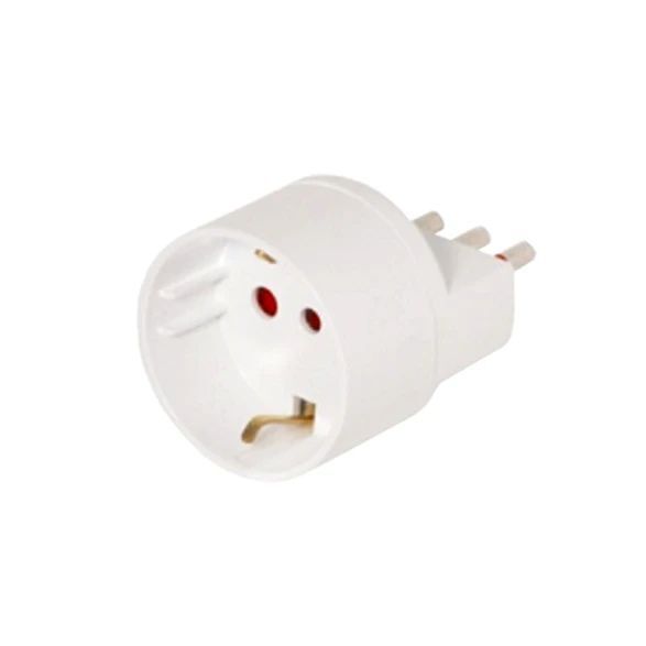 Adaptador 3 en línea con salida schuko blanco