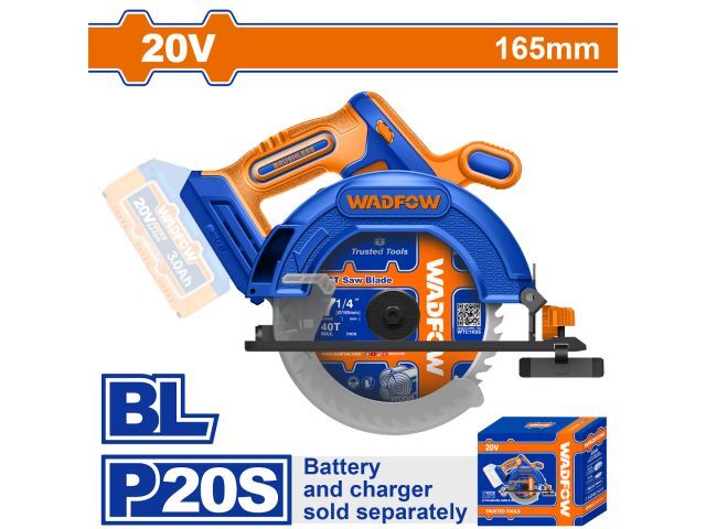 SIERRA CIRCULAR A BATERIA 20V 165MM P20S BRUSHLESS WADFOW SI