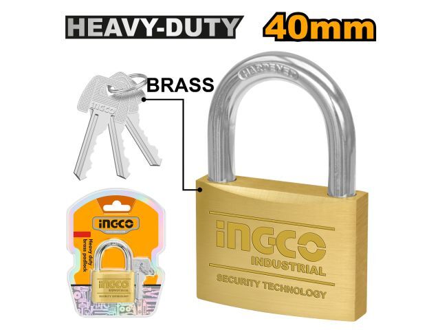 CANDADO BRONCE 40MM INGCO 3 LLAVES