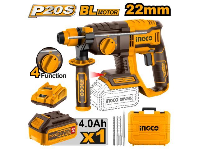 ROTOMARTILLO A BATERIA 20V P20S 20MM 4 FUNCIONES BRUSHLESS