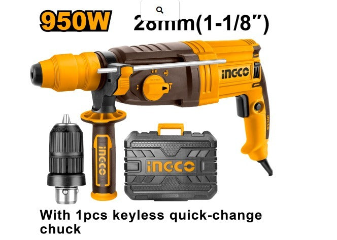 ROTOMARTILLO 950W C ADAPTADOR DE MANDRIL EN VALIJA INGCO