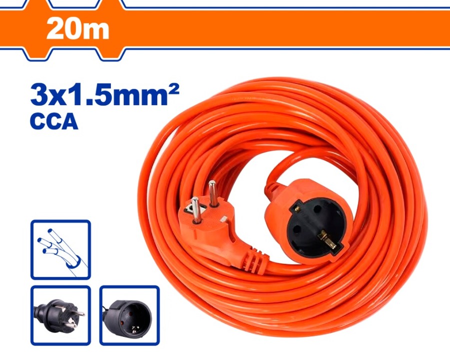 ALARGUE 20M ENCHUFE Y CONECTOR TIPO SCHUKO WADFOW (VENTA)