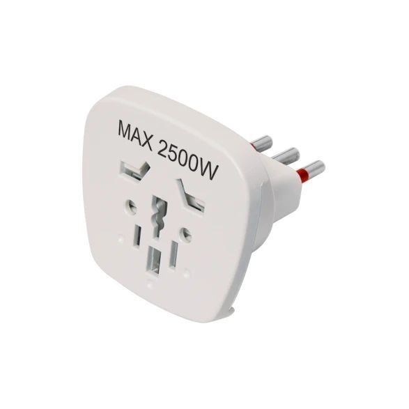Adaptador 3 en línea a multiformato blanco
