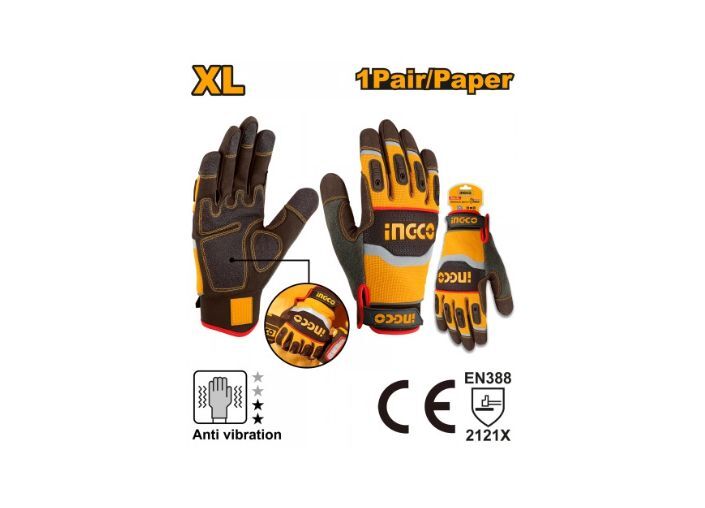 GUANTES MECANICO CUERO Y MICROFIBRA XL INGCO