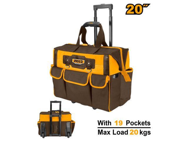 BOLSO VALIJA RIGIDA 20" PORTA HERRAMIENTAS C 19 BOLSILLOS