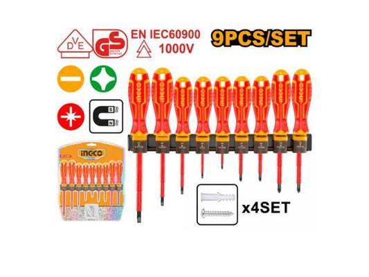 SET DE 9PCS DESTORNILLADORES AISLADOS EN BLISTER