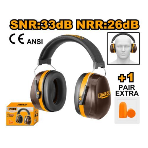 OREJERA PROTECTOR INDUSTRIAL 33DB + TAPONES ADICIONALES INGC
