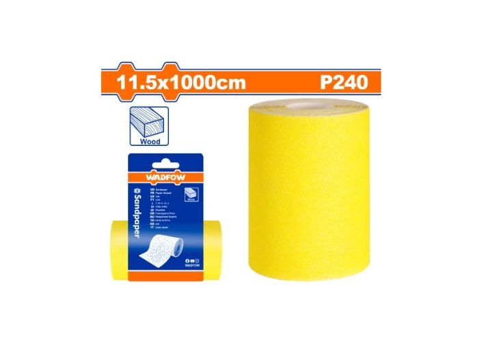 ROLLO LIJA GRANO 240 11.5 X 1MT AMARILLA WADFOW