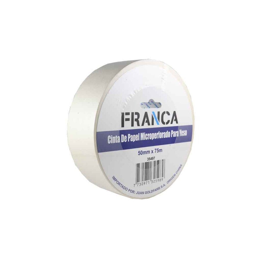 Cinta De Papel Microperforado Para Yeso 50mm x 75m Franca