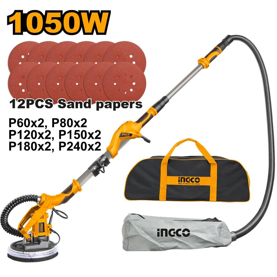 LIJADORA YESO ECO (MOD NUEVO) INGCO DWS10501 CON BOLSO