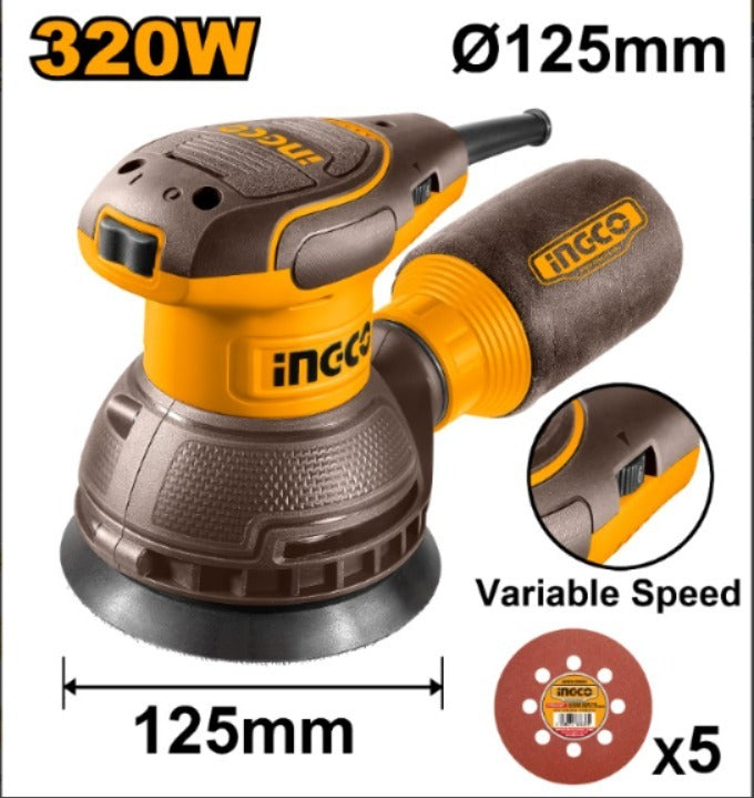 LIJADORA ROTO ORBITAL 125MM 320W RS3216 INGCO
