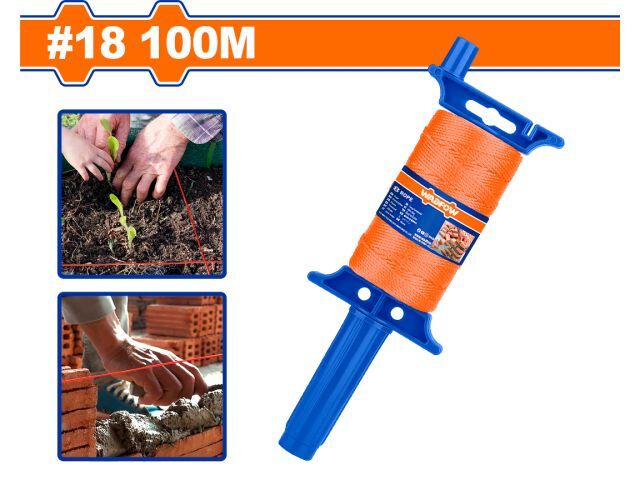 ENROLLADOR Tanza / Hilo Naranja Para Albañil 1,55Mm X 100 Mt