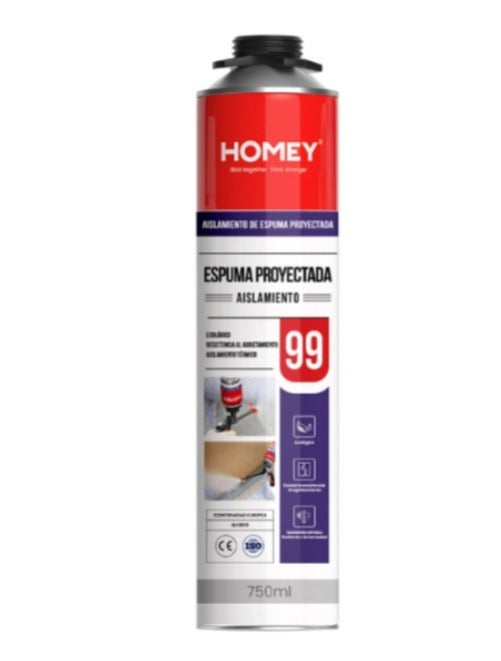 ESPUMA POLIURETANO 99 HOMEY  750ML PROYECTABLE PARA PISTOLA