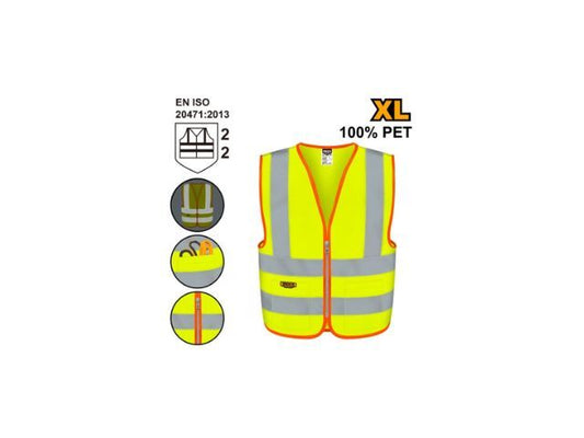 CHALECO REFLECTIVO FLUORECENTE AMARILLO TALLE XL INGCO