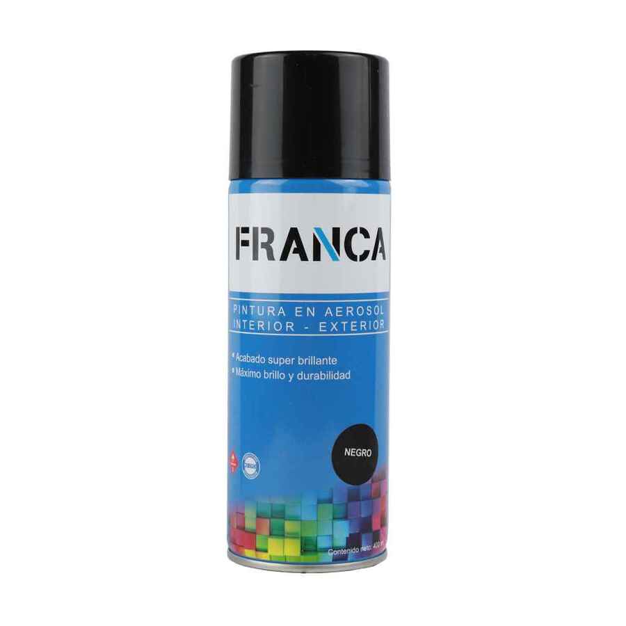 Esmalte Aerosol Negro Alta Temperatura 400ml Ref.1200 Franca