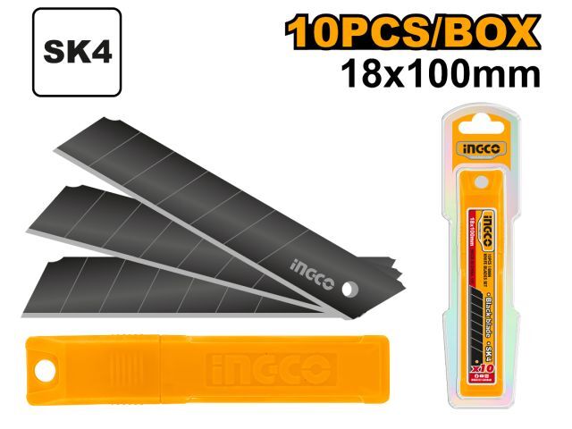 SET X10 HOJAS DE REPUESTOS TRINCHETA 18X100MM INGCO HKNCB181