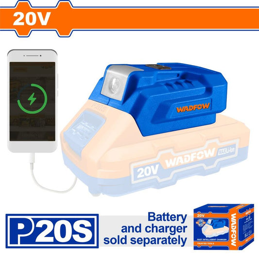 CARGADOR INALAMBRICO USB DE BATERIAS 20V
