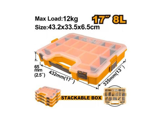 ORGANIZADOR PLASTICO 17" APILABLE CON DIVISORES REMOVIBLES I
