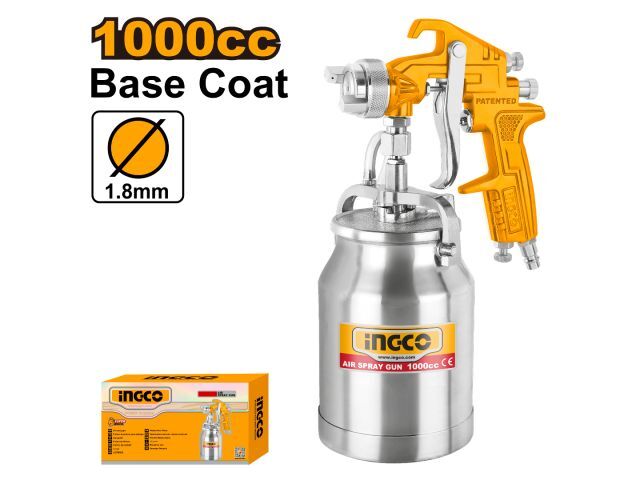 PISTOLA DE PINTAR BASE COAT TACHO ABAJO 1000CC 1.8MM INGCO A