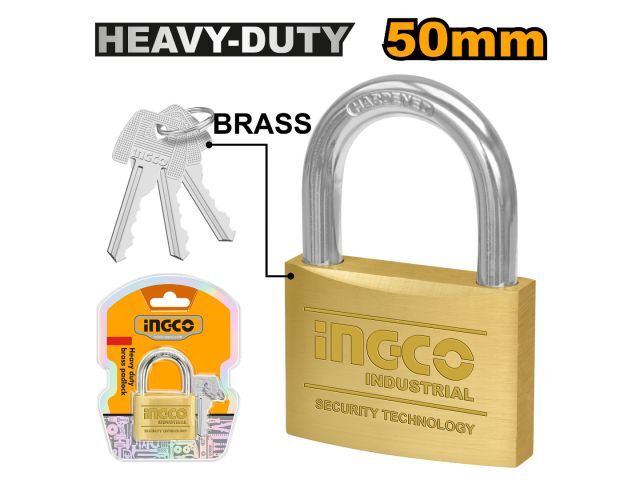 CANDADO BRONCE 50MM INGCO 3 LLAVES
