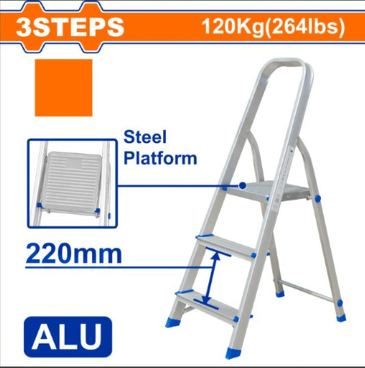 ESCALERA FAMILIAR ALUMINIO 3 ESCALONES 120KG WADFOW WLD3H03