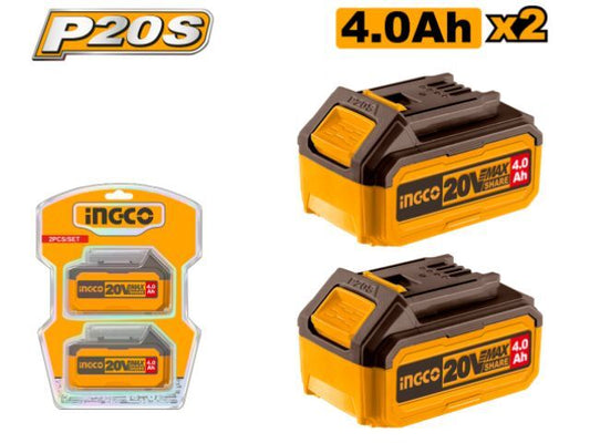 SET X 2 BATERIAS 4 AH 20V MARCA INGCO