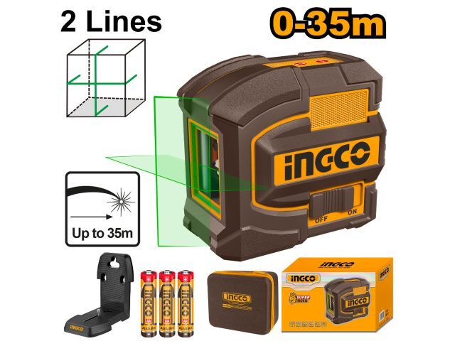 NIVEL LASER AUTONIVELANTE 35MTS LUZ VERDE INGCO