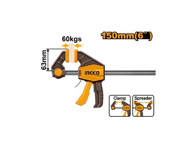 PRENSA RAPIDA AUTO AJUSTABLE 6" 60KG INGCO HQBC01601