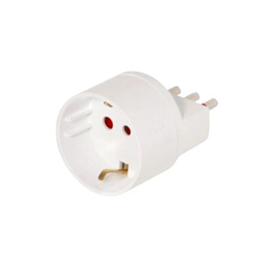 Adaptador 3 en línea con salida schuko blanco