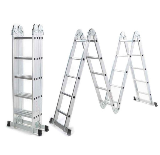 Escalera de Aluminio Convertible 20 escalones 5.70m Goldex