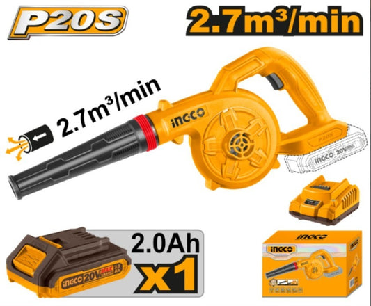 SOPLADORA A BATERIA 20V  C BAT Y CARG INGCO CABLI200281
