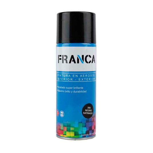 Esmalte Aerosol Negro Satinado 400ml Ref.39S Franca