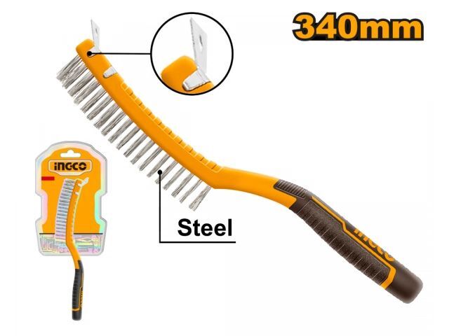 CEPILLO DE ALAMBRE ACERO 340MM MANGO ERGONOMICO C/CUCHILLA I