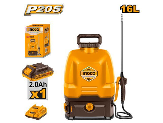 PULVERIZADOR FUMIGADOR DE MOCHILA 16LTS A BATERIA 20V P20S C
