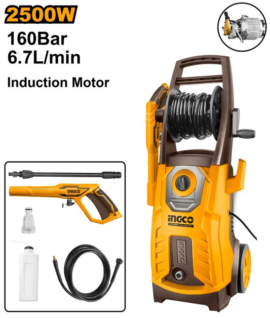 HIDROLAVADORA 160BAR 2500W MOTOR INDUCCION INGCO HPWR25008